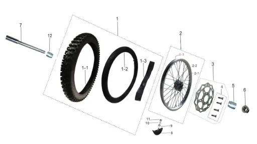 [T2-PRO-A06] T2-PRO-Front Wheel Assembly