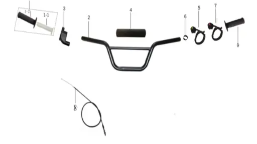 [TSD110-A01] TSD110-Handlebar Assembly